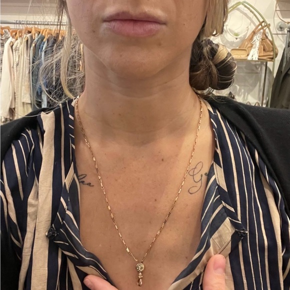 Vintage (Art Nouveaux) 10k Gold Celestial Necklace - Picture 2 of 3